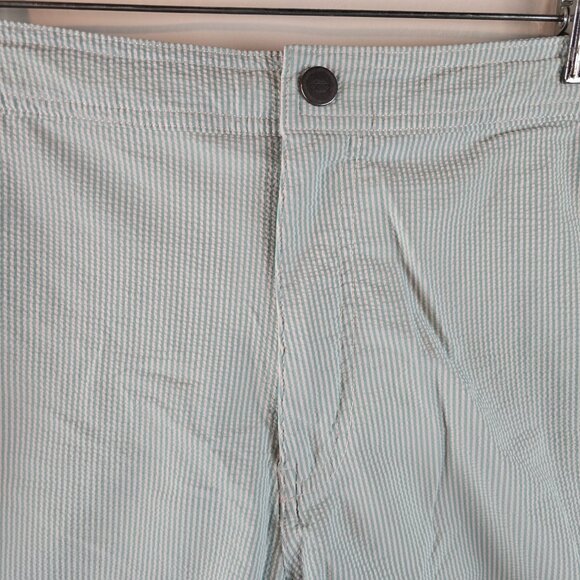 Onia Swim Trunks Mens XL Blue White The Calder Seersucker Quick Dry Short Hybrid - Picture 2 of 9